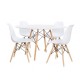 Lot de 4 Chaises James et 1 Table james 120 cm