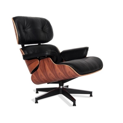 Replica armchair Eames Lounge Chair premium version in Aniline Leather and palissander wood by Charles & Ray Eames