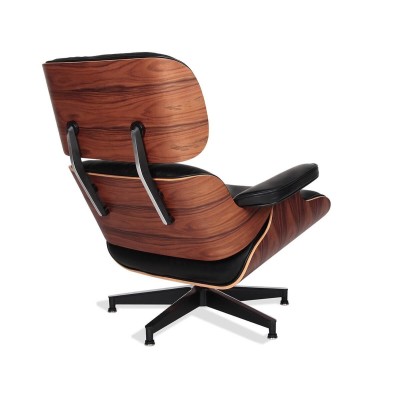 Replica armchair Eames Lounge Chair premium version in Aniline Leather and palissander wood by Charles & Ray Eames