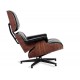 Replica Eames Lounge Chair version premium en cuir aniline et bois de noyer