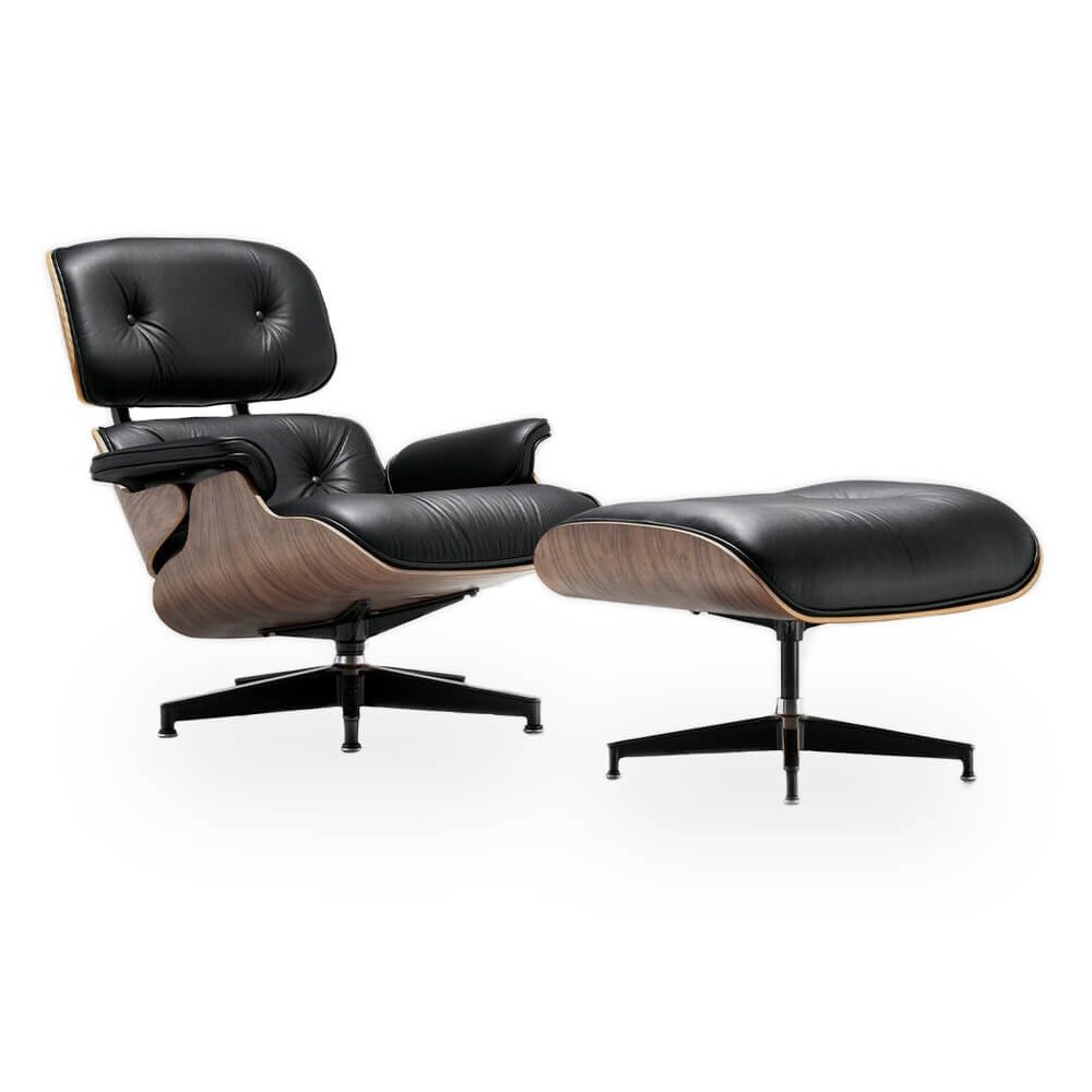 Eames Lounge Chair Replica in Cognac Brown Leather by Charles & Ray Eames