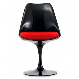 Réplique de la chaise Tulip tout noir du célèbre designer Eero Saarinen